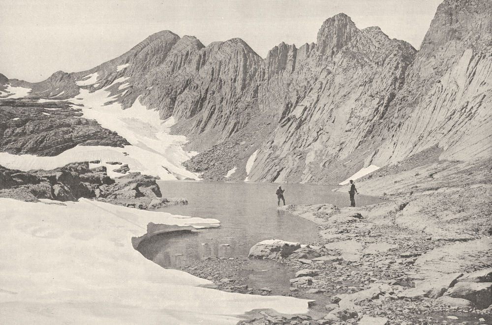 HAUTES- PYRÉNÉES. Lac Glacé du Mont Perdu 1900 old antique print picture